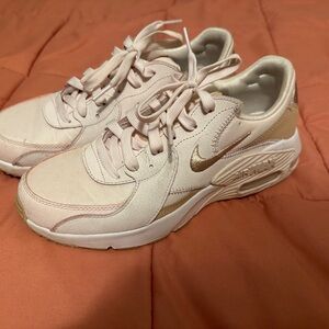 Nike Air Max Blush and Gold Sneakers